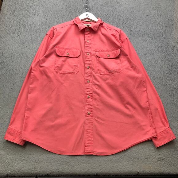 LL Bean Button Up Sunwashed Canvas Shirt Mens Large Long Sleeve Traditional Fit - Picture 1 of 12